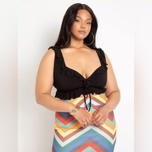 𝅺ELOQUII RUFFLE BRALETTE TOP